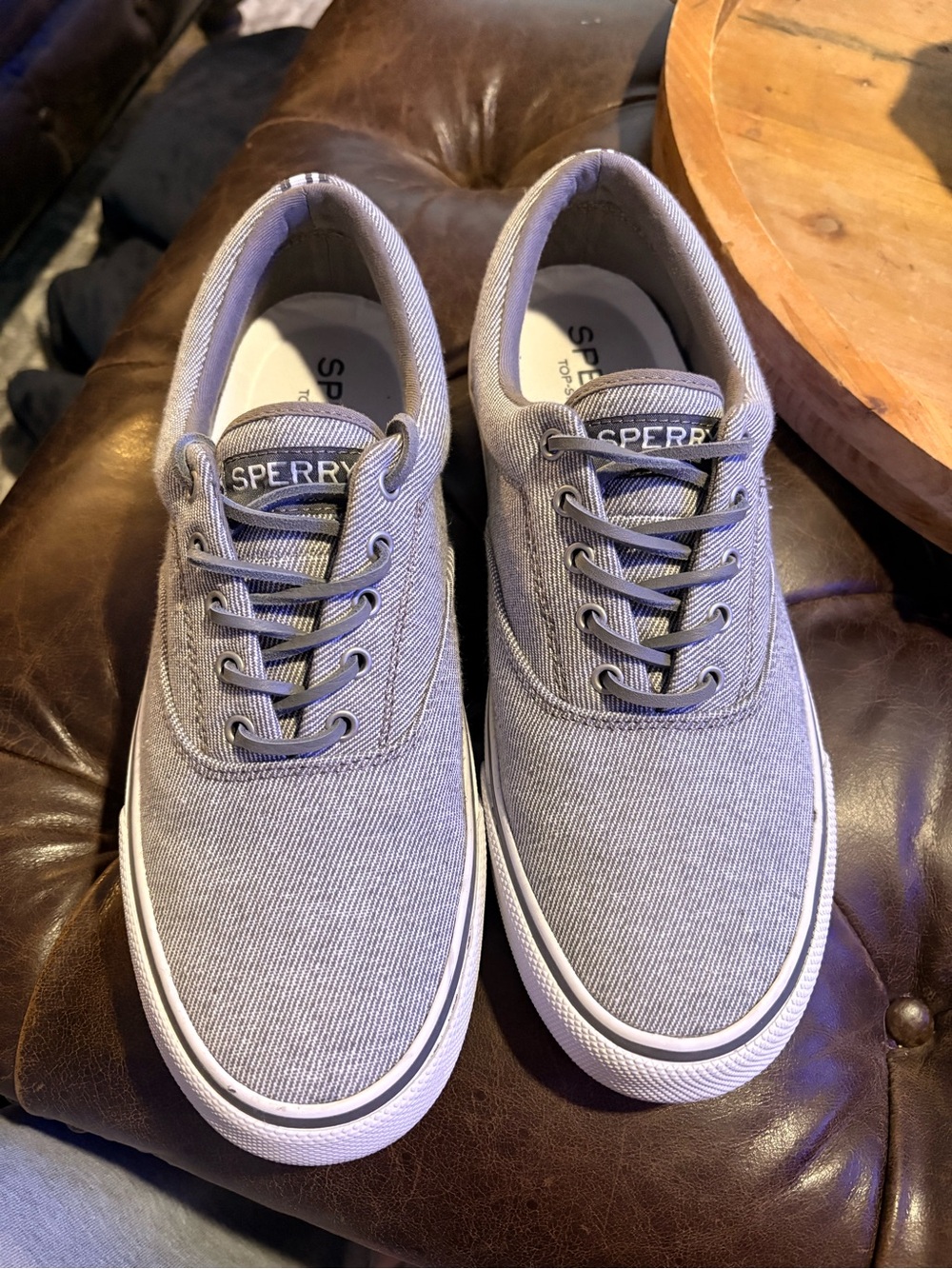 Sperry Men’s Light Gray Canvas Boat Shoes